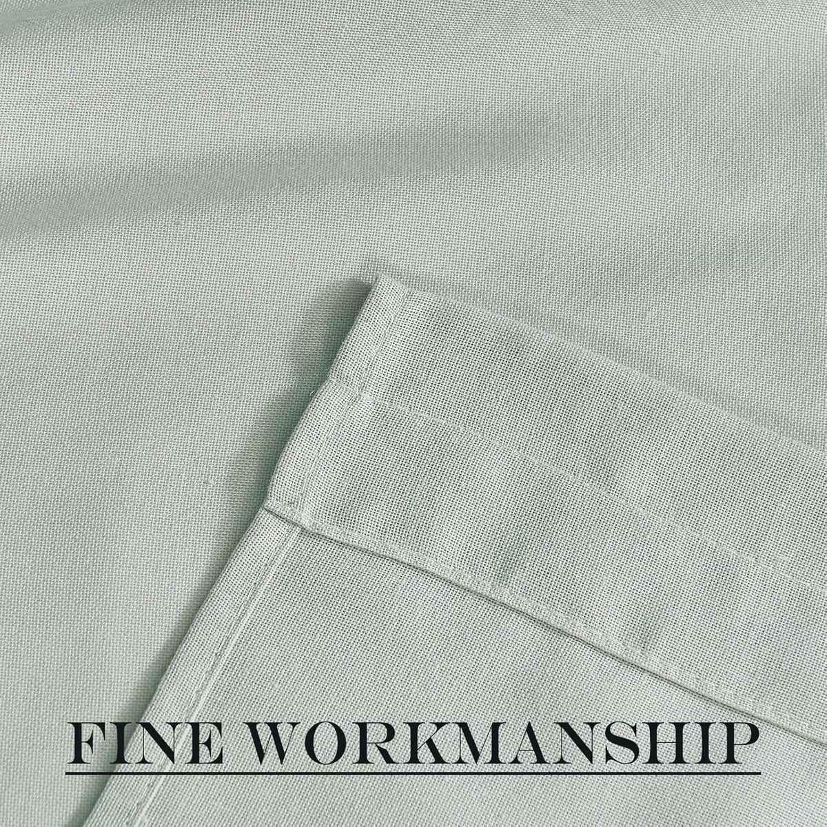 NICETOWN Linen Door Curtain - Privacy Light Filtering Tricia Window Curtains for Patio French Front Door Sidelight Curtain Tie up Shade for Classroom, W26 x L50 inch, 1 Panel, Sage Green
