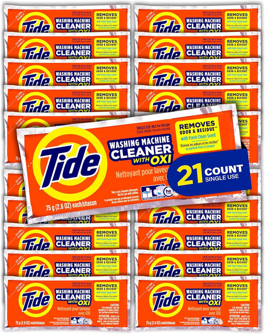 Washing Machine Cleaner by Tide, Washer Machine Cleaner with Oxi for Front and Top Loader Washer Machines, Deep Cleaning Residue & Odor Eliminator, 21 Month Supply