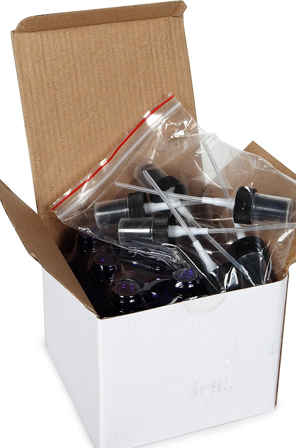 Vivaplex 6, Cobalt Blue, 2 oz Glass Bottles, with Black Fine Mist Sprayers
