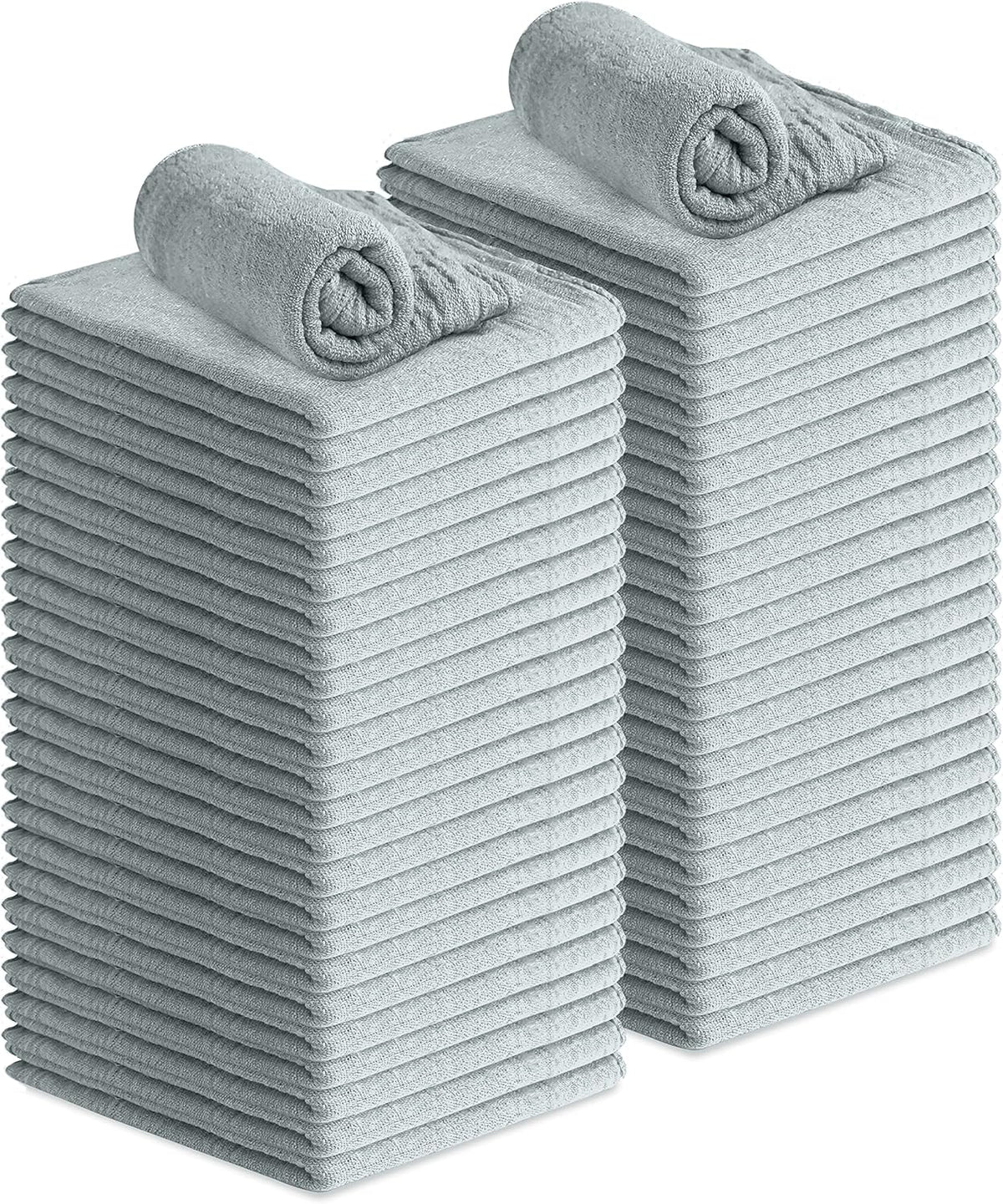 Avalon Towels Cotton Shop Rags – (Pack of 50) Size 12x14 Inches Cleaning Rags – Absorbent Shop Towels and Multipurpose Cleaning Towels for Automobiles, Industries, Garage and Homes (Grey)