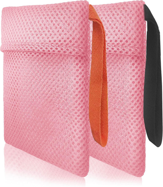 2 Pack Soap Bag Gentle Roughness,Bar Soap Pouch Saver Pocket,Body Scrubber Shower Sponge Loofah,Exfoliating Bath Sponge (Pink)