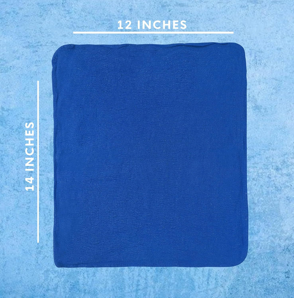Cotton Shop Towels - Pack of 50 Cleaning Rags 12'' x 14'' - Super Soft and Absorbent Shop Rags for House - Multipurpose Cleaning Towels for Automobiles, Industries, Garage