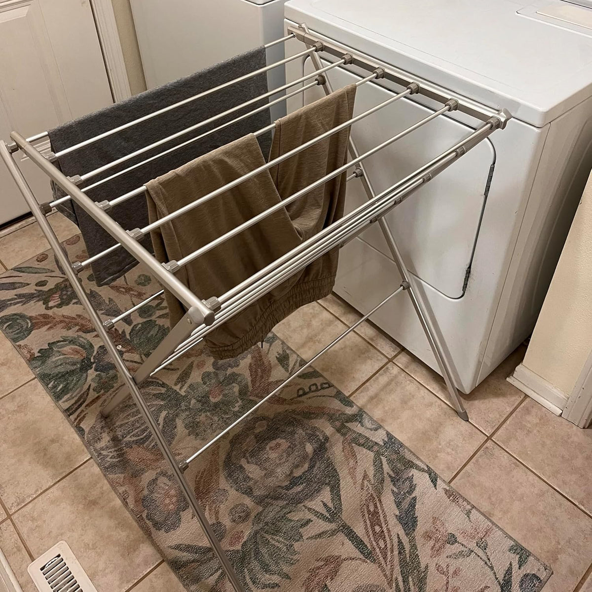 TOTES BABIES Premium Aluminum Foldable Laundry Rack for Air Drying Clothing, Towels and Linens, Easy Assembly, Energy Saving, 12 Rails, Conveniently 36 Inches Tall
